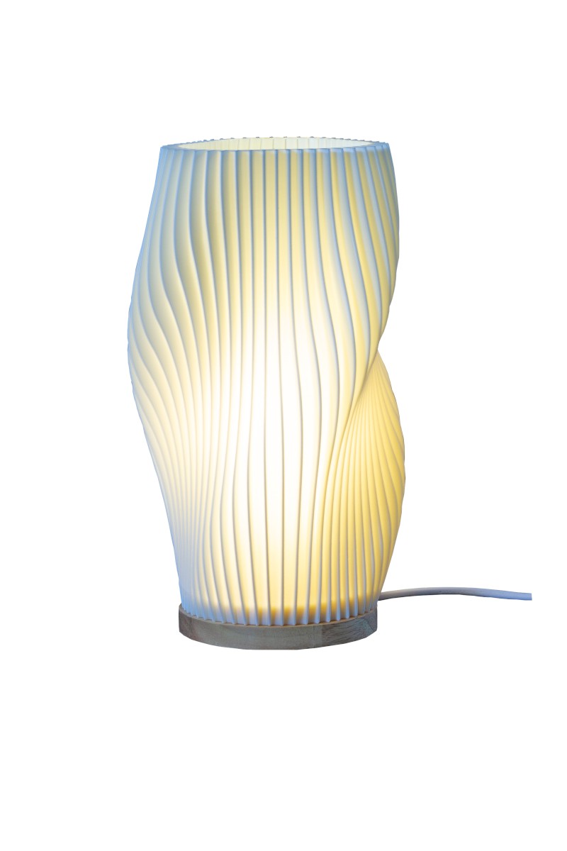 KORALL Bordslampa 28cm Trä/Vit