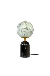 PIERRE Bordlampa 31cm Svart/Opalvit Marmorerad