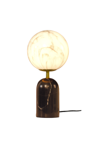 PIERRE Bordlampa 42cm Svart/Opalvit Marmorerad