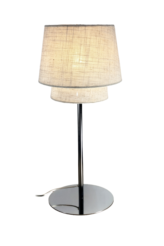 DOUBLE Bordslampa 47,5cm Krom/Vit