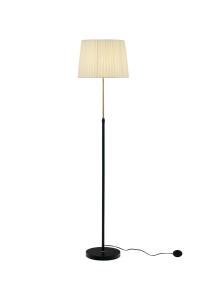 EZAI Golvlampa 1L 155cm Svart/Matt Mässing/Beige
