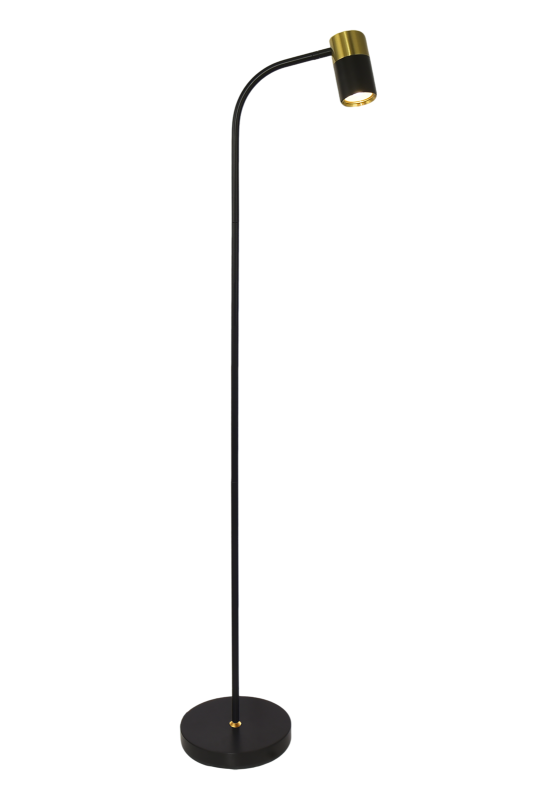 CHICAGO Golvlampa 123cm Svart/Matt Mässing