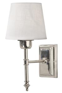 CLASSIC Vägglampa 27cm Krom/Vit Linneskärm