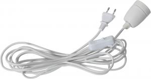 E27 Sladdställ Glaze Textil 5m Vit