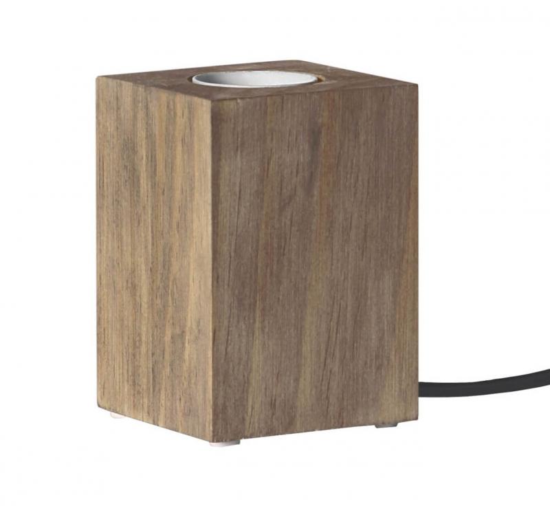 LYS Lampfot E27 10cm Brun