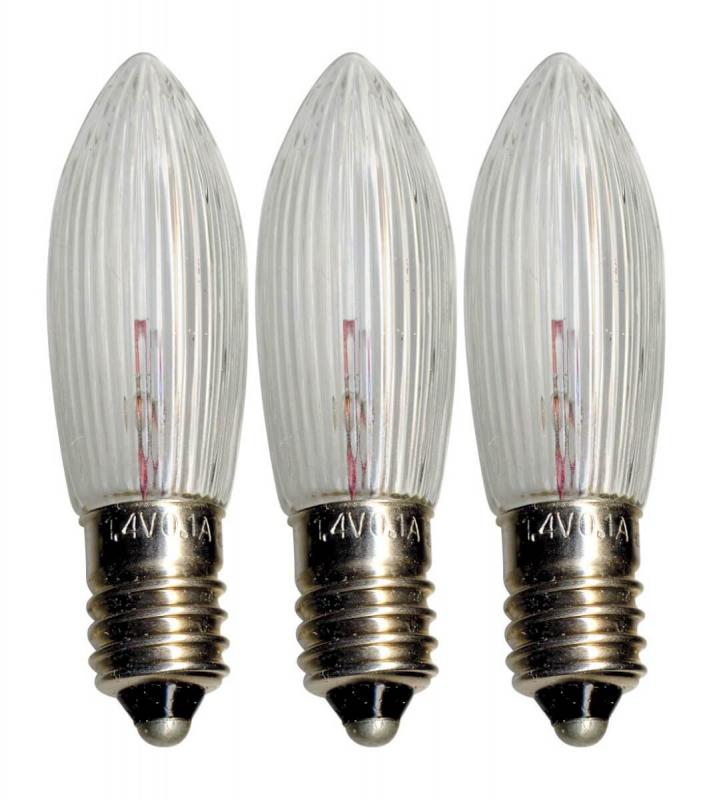 E10 Reservlampa Topplampa 3-Pack 1,4V Klar