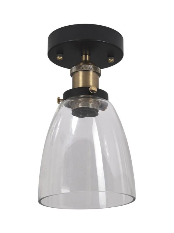 KAPPA Taklampa 25cm Svart/Mässing/Klar