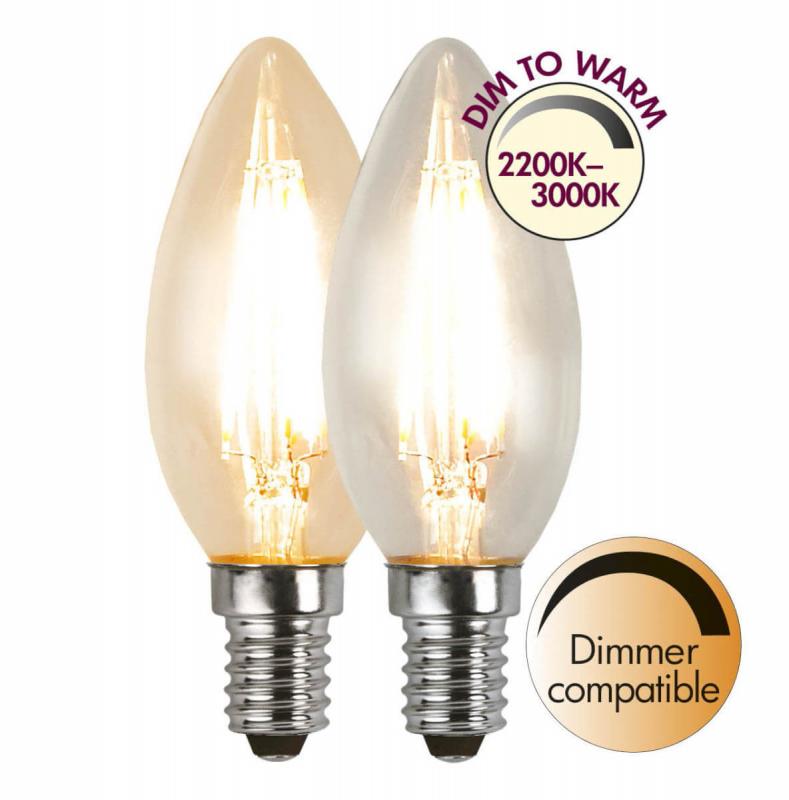 E14 Dim-To-Warm Kronljus 4W 3000 - 2200K 320lm LED-Lampa