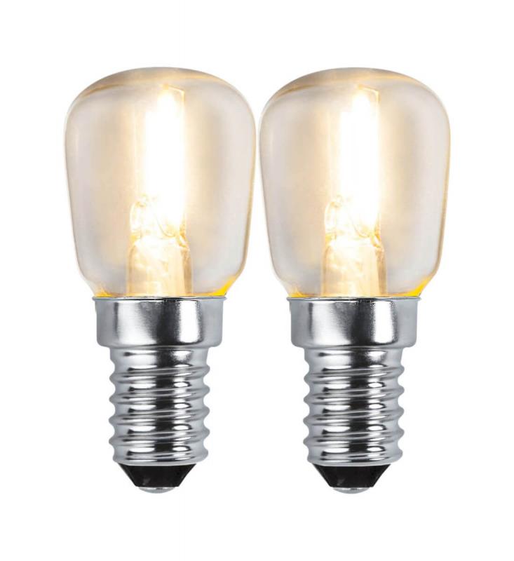 E14 Klar Päronlampa 2-Pack 1.2W 2700k 100lm LED-Lampa