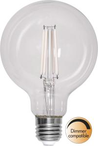 E27 95-Glob Vit Dimbar 7W 2700K 806lm Klar LED-Lampa