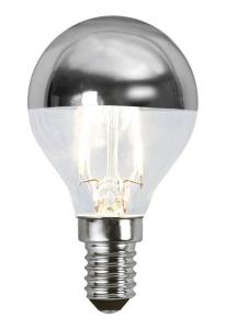 E14 Toppförseglad Klot 3,5W 2700K 250lm Silver LED-Lampa