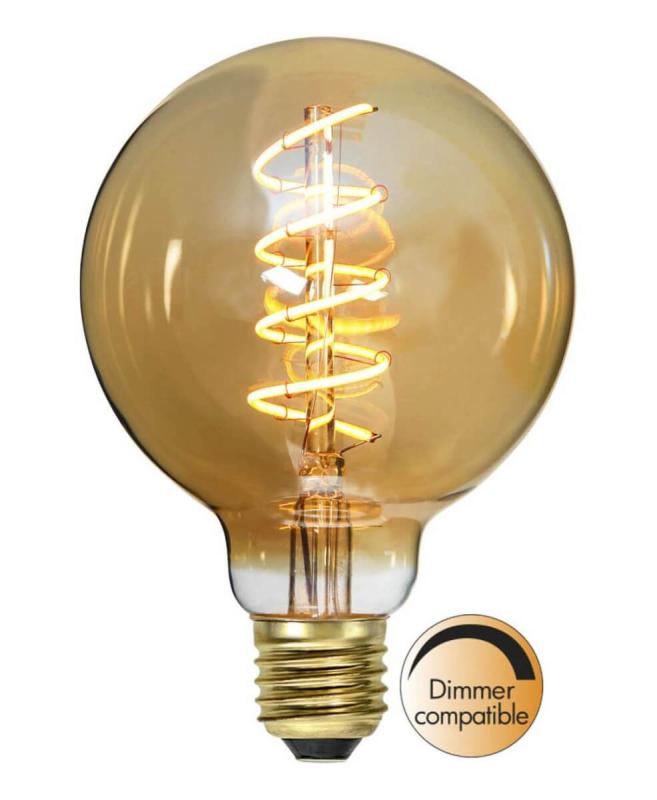 E27 Flexifilament Glob95 3W 2000K 130lm LED-Lampa