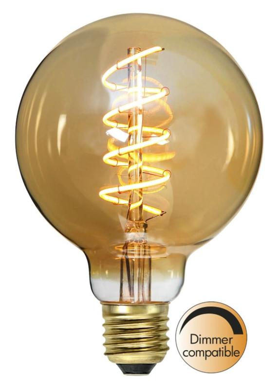 E27 Glob95 Dimbar Decoled Amber 3.2W 2000K 150lm LED-Lampa
