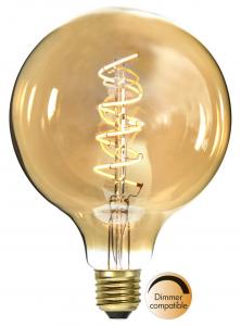 E27 Glob125 Dimbar Spiral Amber 3.2W 2100K 180lm LED-Lampa