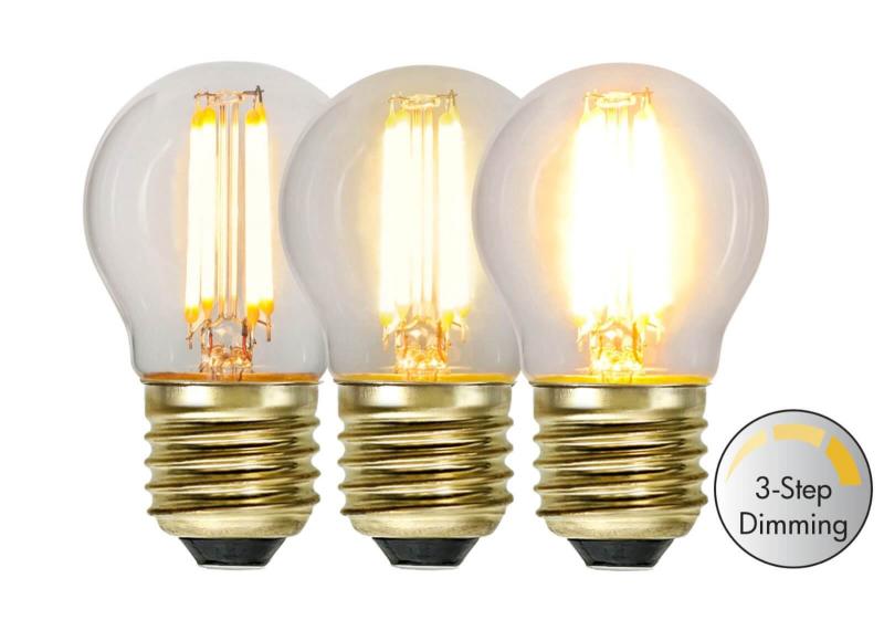 E27 Klot 3-Steg Dimbar Minne SoftGlow 4W 2100K 400lm LED-Lampa