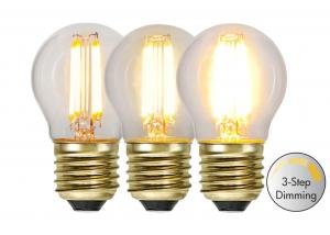 E27 Klot 3-Steg Dimbar Minne SoftGlow 4W 2100K 400lm LED-Lampa