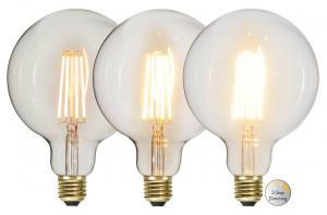 E27 Glob125 3-stegs Dimmfunktion 6.5W 2100k 700lm LED-lampa