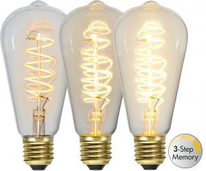E27 Navigation 3-steg Dimbar Minne 4W 2100K 270lm Klar LED-Lampa