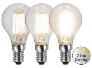 E14 Klot 3-Stegs Dimbar Minne 4,2W 3000K 470lm LED-Lampa