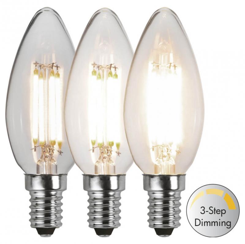 E14 Kronljus 3-Stegs Dimbar 4.2W 3000K 470lm LED-Lampa