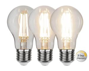 E27 Normal 3-Steg Dimbar Minne Klar 6.5W 3000K 800lm LED-Lampa