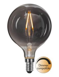 E14 Heavy smoke SoftGlow Glob80 1.4W 2100K 55lm LED-Lampa