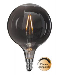 E14 Heavy smoke SoftGlow Glob95 1.4W 2100K 55lm LED-Lampa