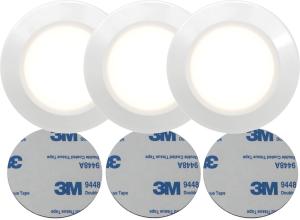 FUNCTIONAL LED-Puck 3-Pack Batteri 6,9cm Vit