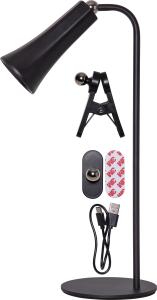 FUNCTIONAL Bord/Vägg/Klämmlampa USB-Laddbar 38cm Svart
