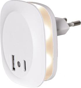 Functional Nattlampa med USB-uttag LED 10lm Vit