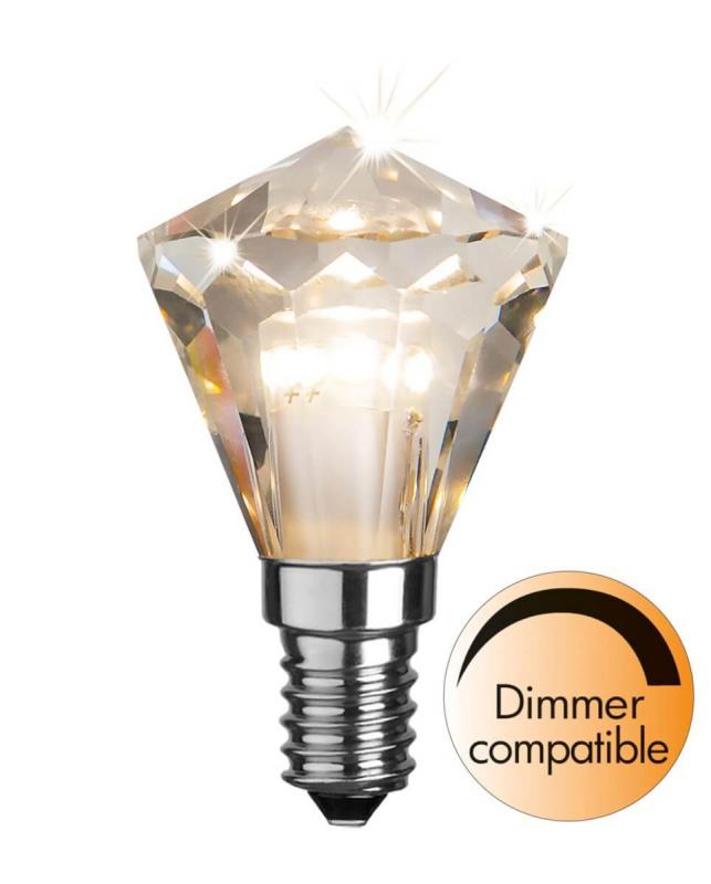 E14 Diamant Dimbar 3W 2700K 270lm Klar LED-Lampa