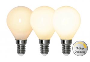 E14 Klot 3-Stegs Dimbar Minne Opal RA90 4W 2700K 380lm LED-Lampa