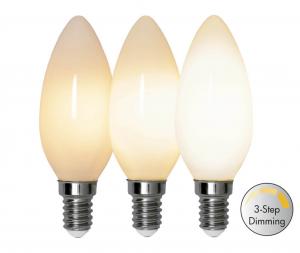 E14 Kronljus 3-Steg Dimbar Minne Opal 4W 2700K 380lm LED-Lampa