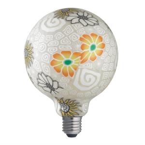 E27 FLOWER GREY Glob125 Dimbar 6W 2200K 330lm LED-Lampa