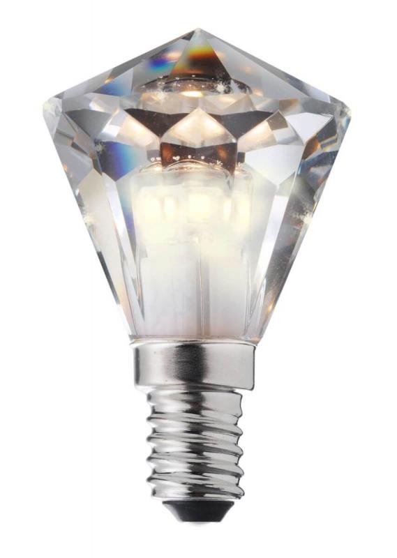 E14 Diamant Kristall Varmvit Dimbar 3,3W