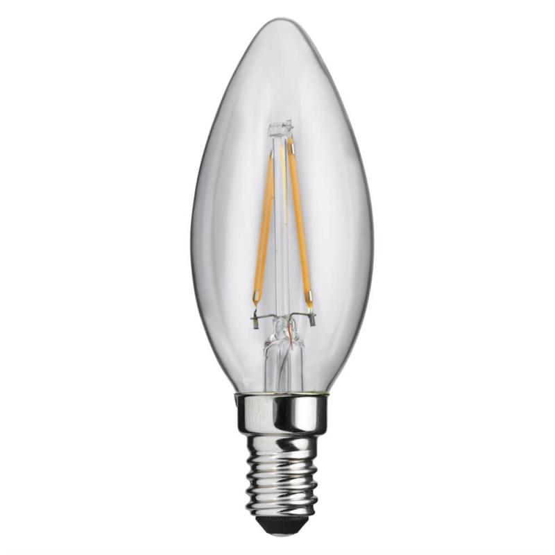 E14 CLASSIC Kronljus Klar 2W 2700K 200lm LED-Lampa