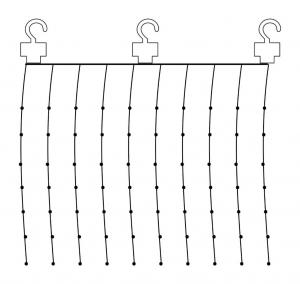 DEW DROP Ljusgardin 1m 100LED Varmvit/Silver