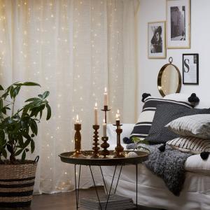 DEW DROP Ljusgardin 2m 200LED Varmvit/Silver