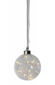 GLOW Glaskula 10cm 15LED Transparent