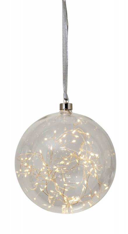 GLOW Glaskula 20cm 80LED Klar