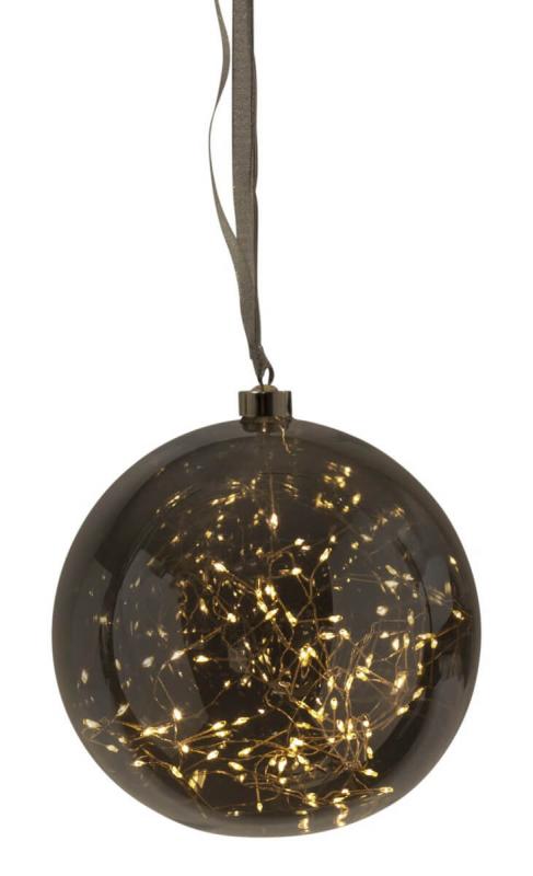 GLOW Glaskula 20cm 80LED Rökfärgad