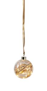 GLOW Glaskula 15LED 10cm Transparent