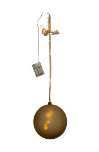 BLISS Glaskula Batteri 21cm 20LED Guld