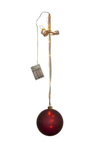 BLISS Glaskula Batteri 16,5cm 18LED Röd