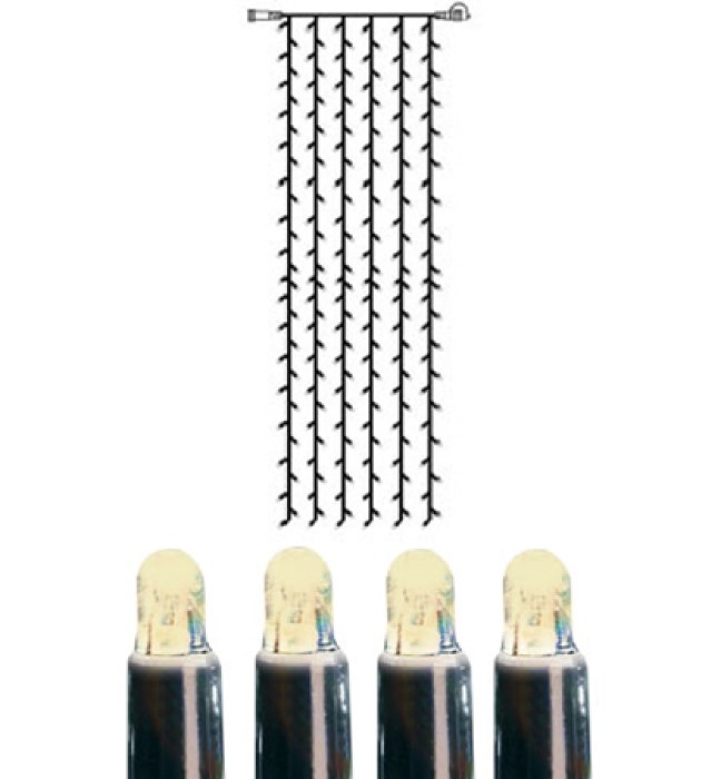 System LED Ljusgardin Extra 1x4m Varmvit/Svart [Utgått]