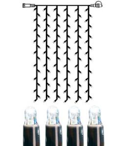 SYSTEM LED EXTRA Ljusgardin 2m 102LED Kallvit/Svart IP44