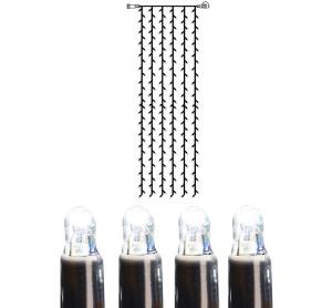 System LED Ljusgardin Extra 1x4m 204LED Svart/Kallvit