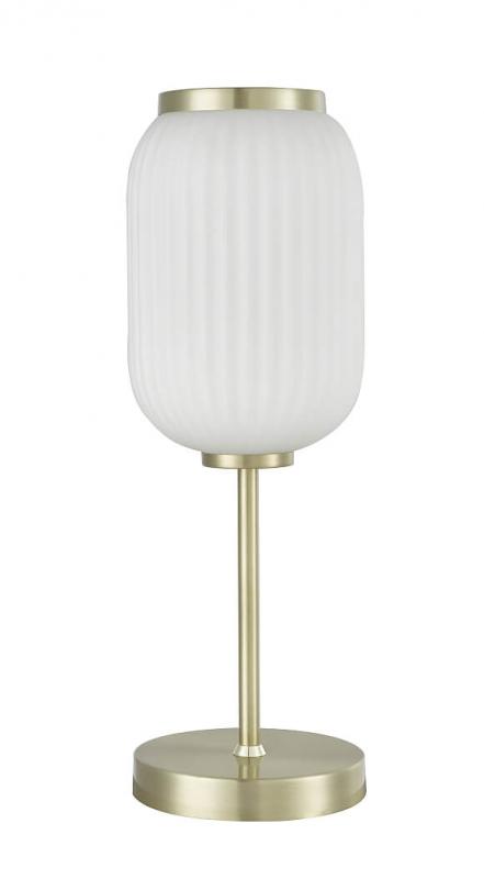 NICKI Bordslampa 41cm Borstad mässing/Vit