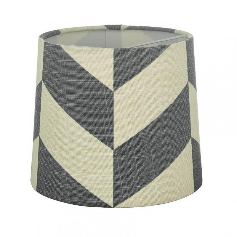 HERRINGBONE Lampskärm Linne 16cm Grå/Vit