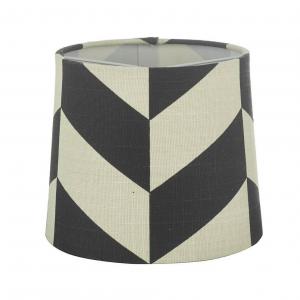 HERRINGBONE Lampskärm Linne 16cm Svart/Vit